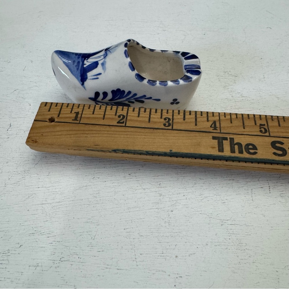 Vintage Delft Blue Small Clog Ashtray Hand Painted Holland Windmill - Picture 11 of 13
